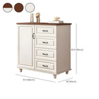 Commode combinée en bois blanc-brun et métal, style classique