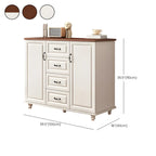 Commode combinée en bois blanc-brun et métal, style classique