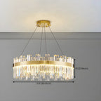 Lustre LED rond en cristal doré glamour pour salon