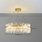 Lustre LED rond en cristal doré glamour pour salon