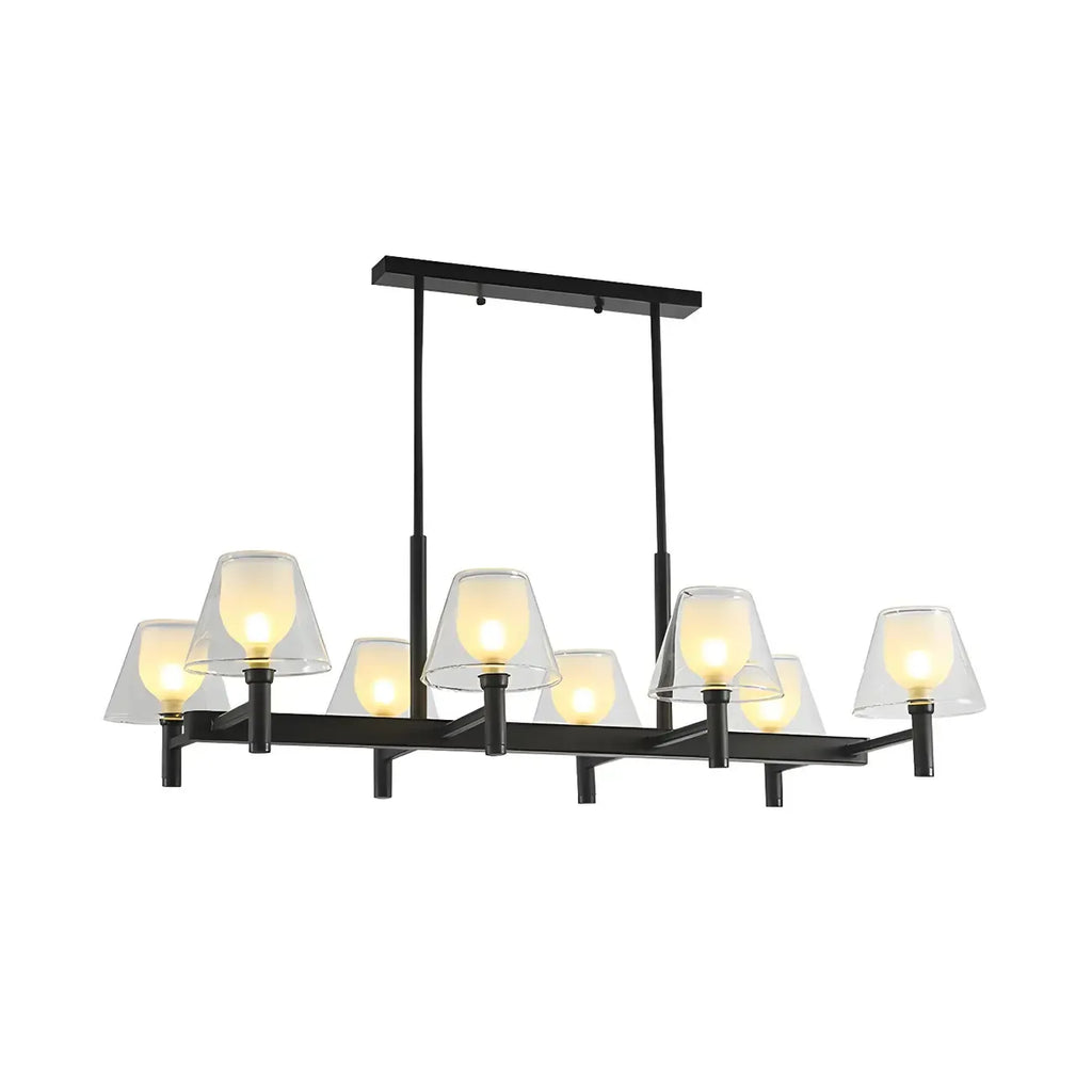 Grand luminaire suspendu de cuisine moderne en verre en forme de cône