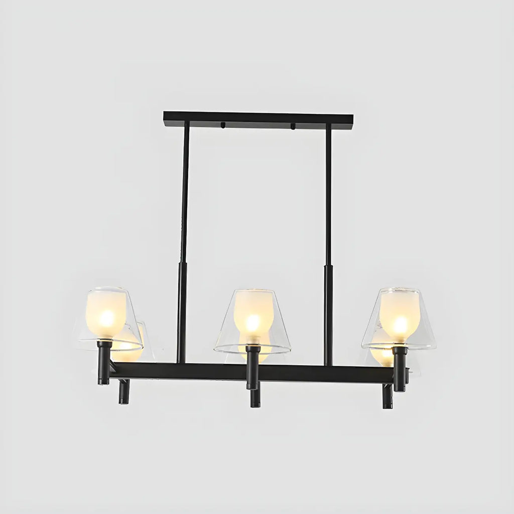 Grand luminaire suspendu de cuisine moderne en verre en forme de cône