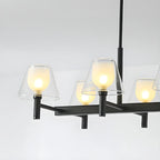 Grand luminaire suspendu de cuisine moderne en verre en forme de cône