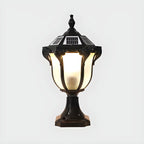 Luci Nere Solari Esterne a Palo in Metallo Vintage