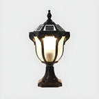 Luci Nere Solari Esterne a Palo in Metallo Vintage