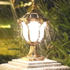 Luci Nere Solari Esterne a Palo in Metallo Vintage