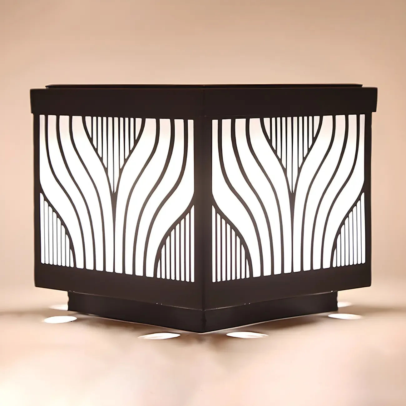 Lampes solaires d'extérieur étanches à rayures noires