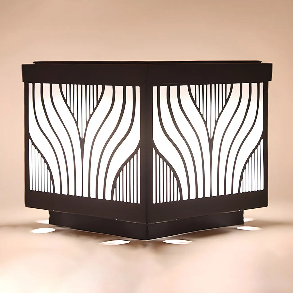 Lampes solaires d'extérieur étanches à rayures noires