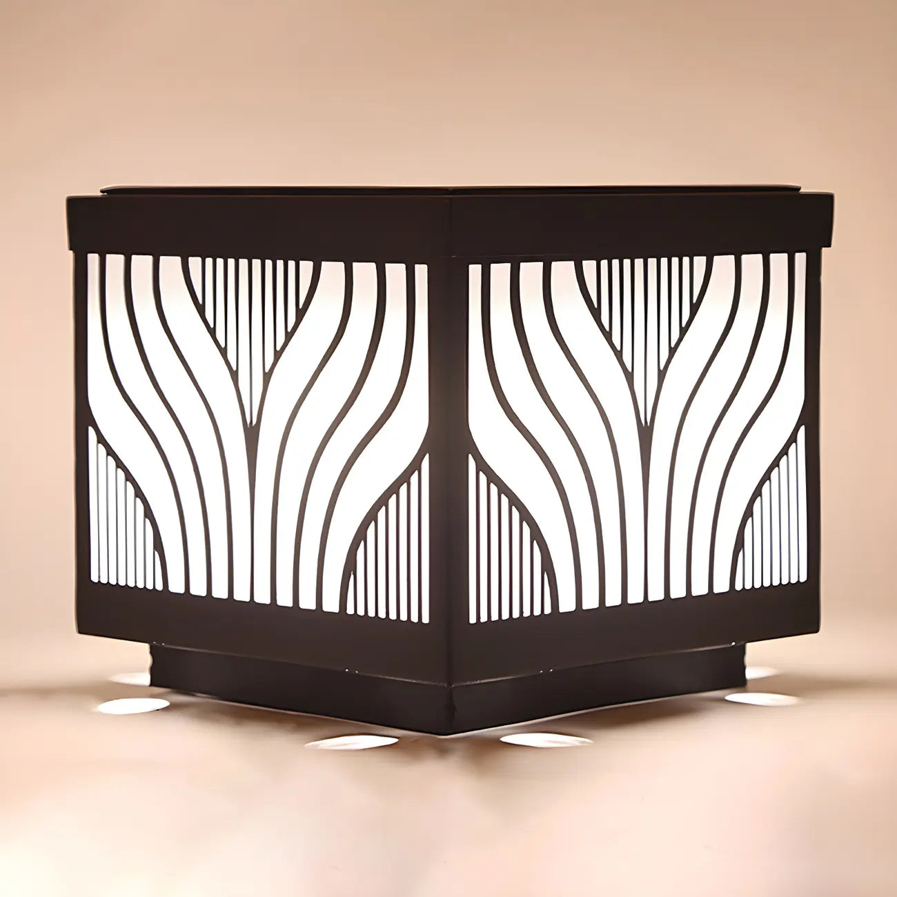 Lampes solaires d'extérieur étanches à rayures noires