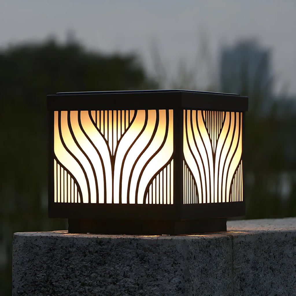 Lampes solaires d'extérieur étanches à rayures noires
