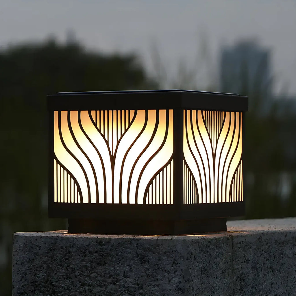 Lampes solaires d'extérieur étanches à rayures noires