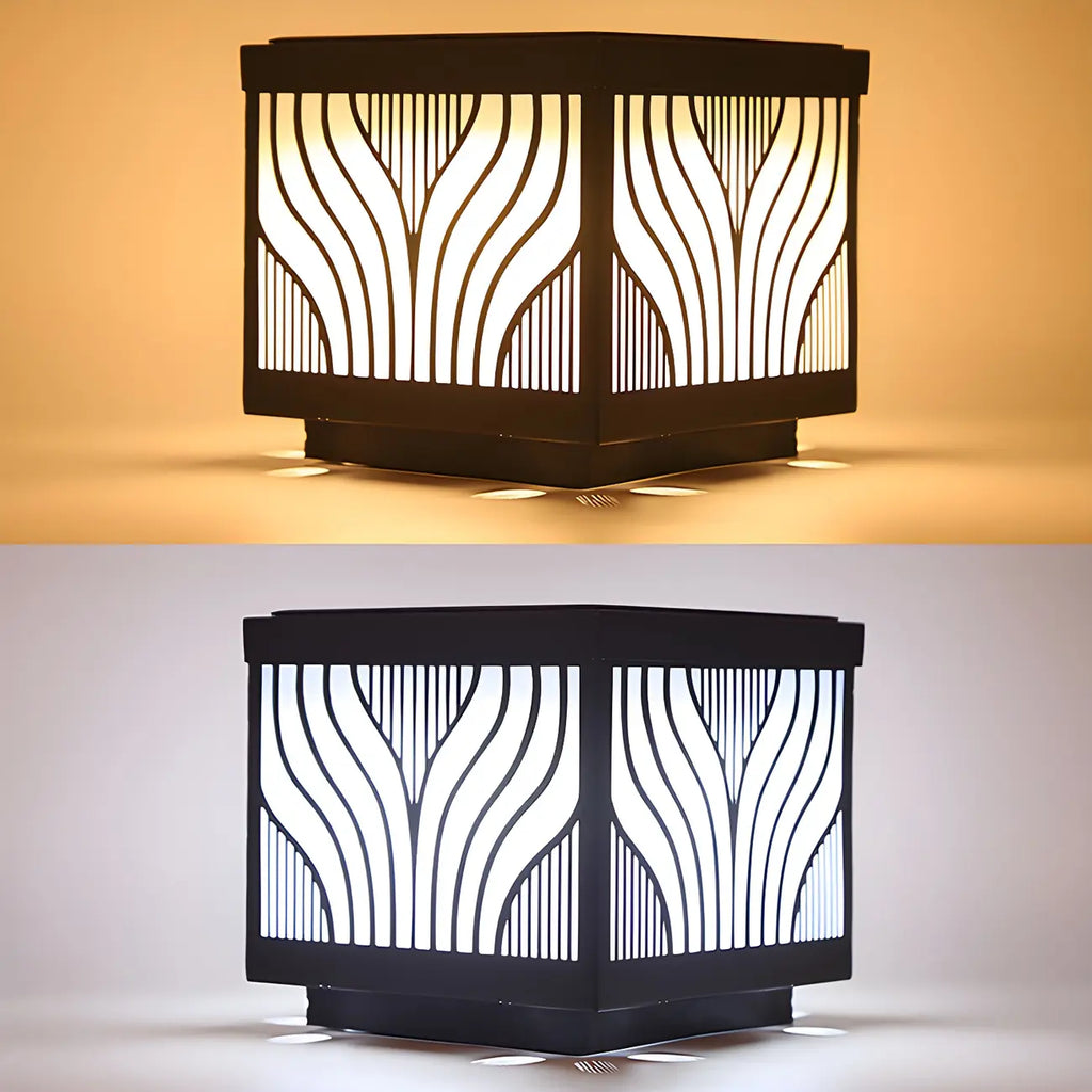 Lampes solaires d'extérieur étanches à rayures noires