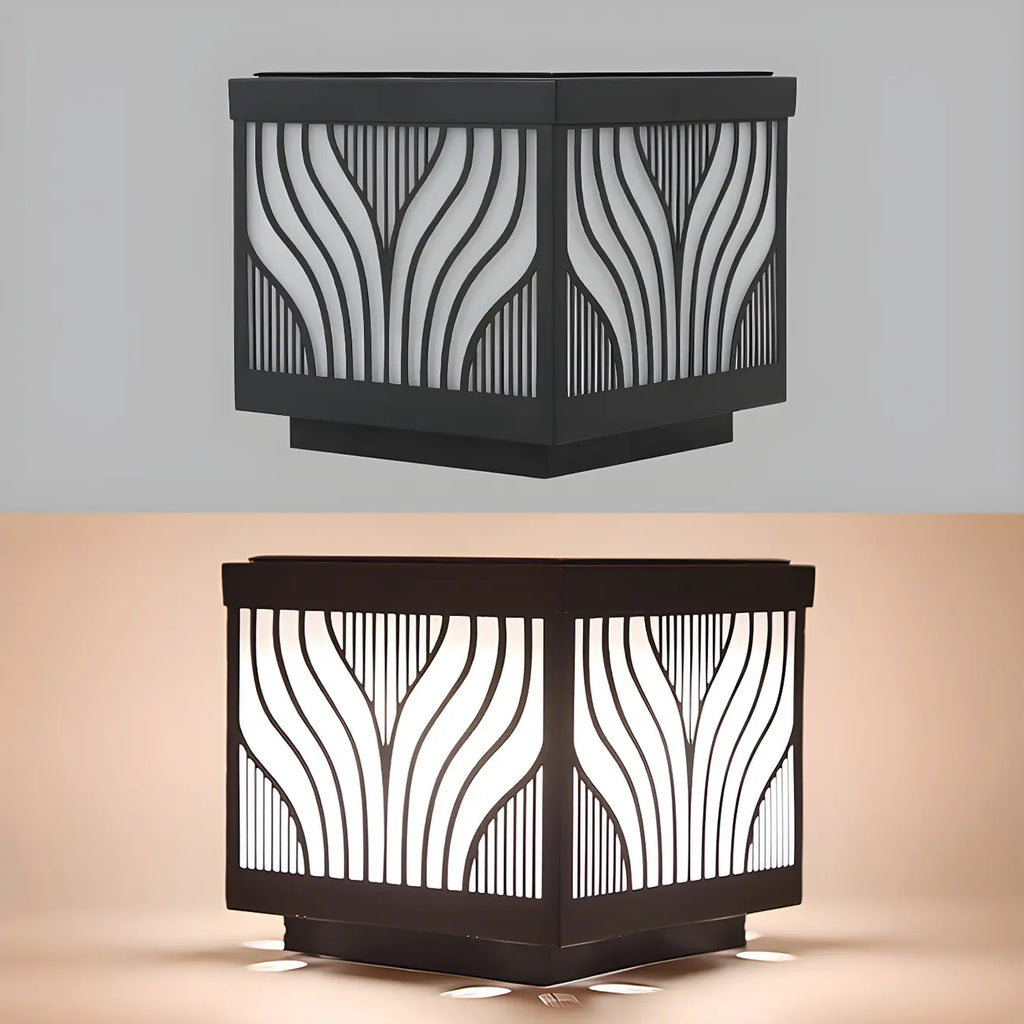 Lampes solaires d'extérieur étanches à rayures noires