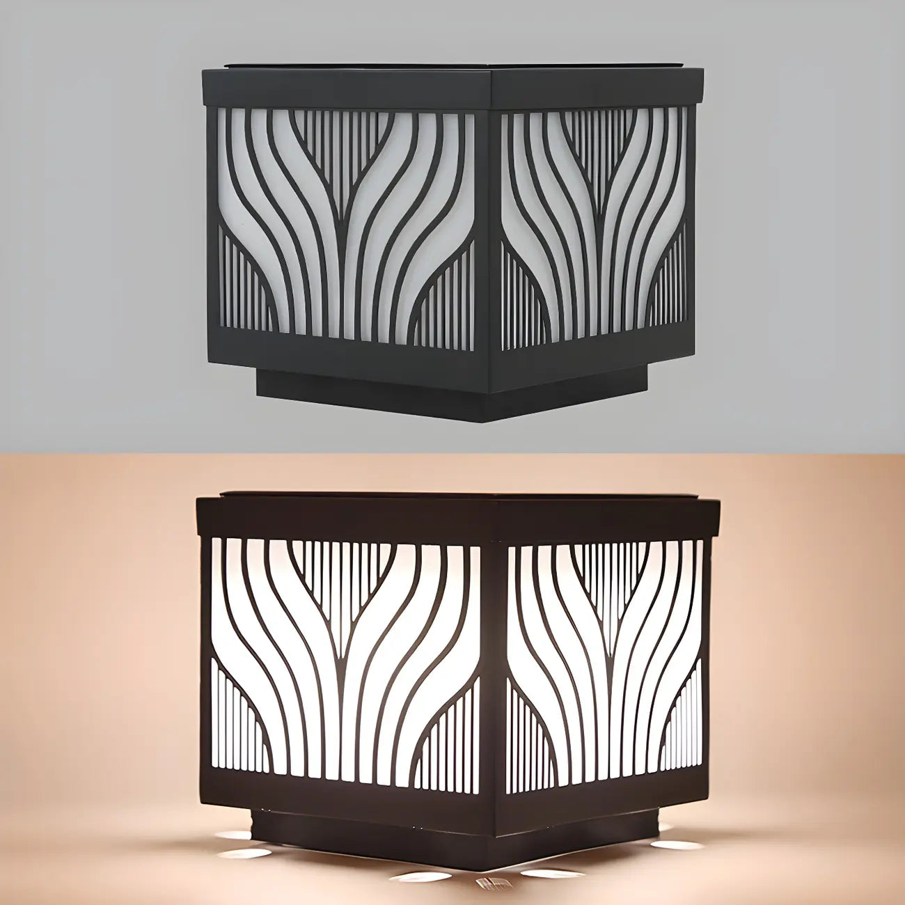 Lampes solaires d'extérieur étanches à rayures noires