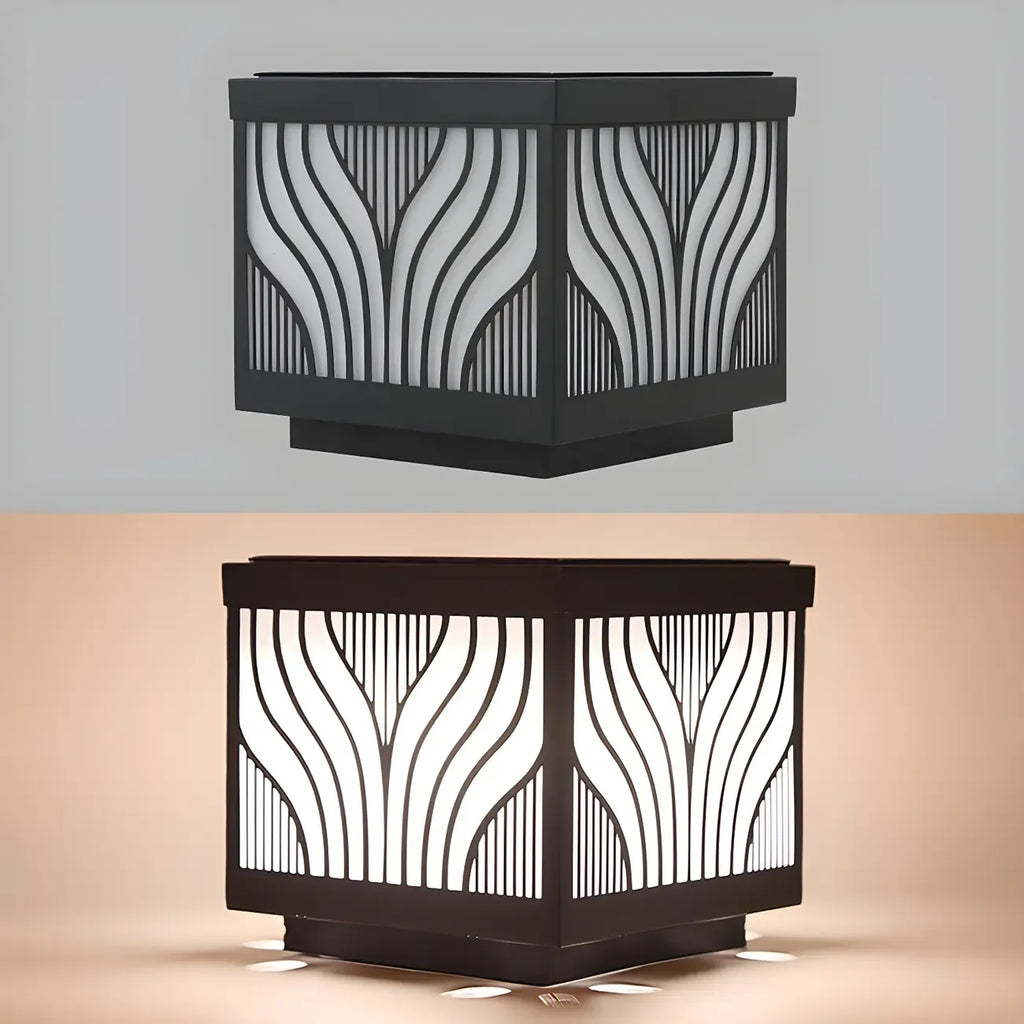 Lampes solaires d'extérieur étanches à rayures noires