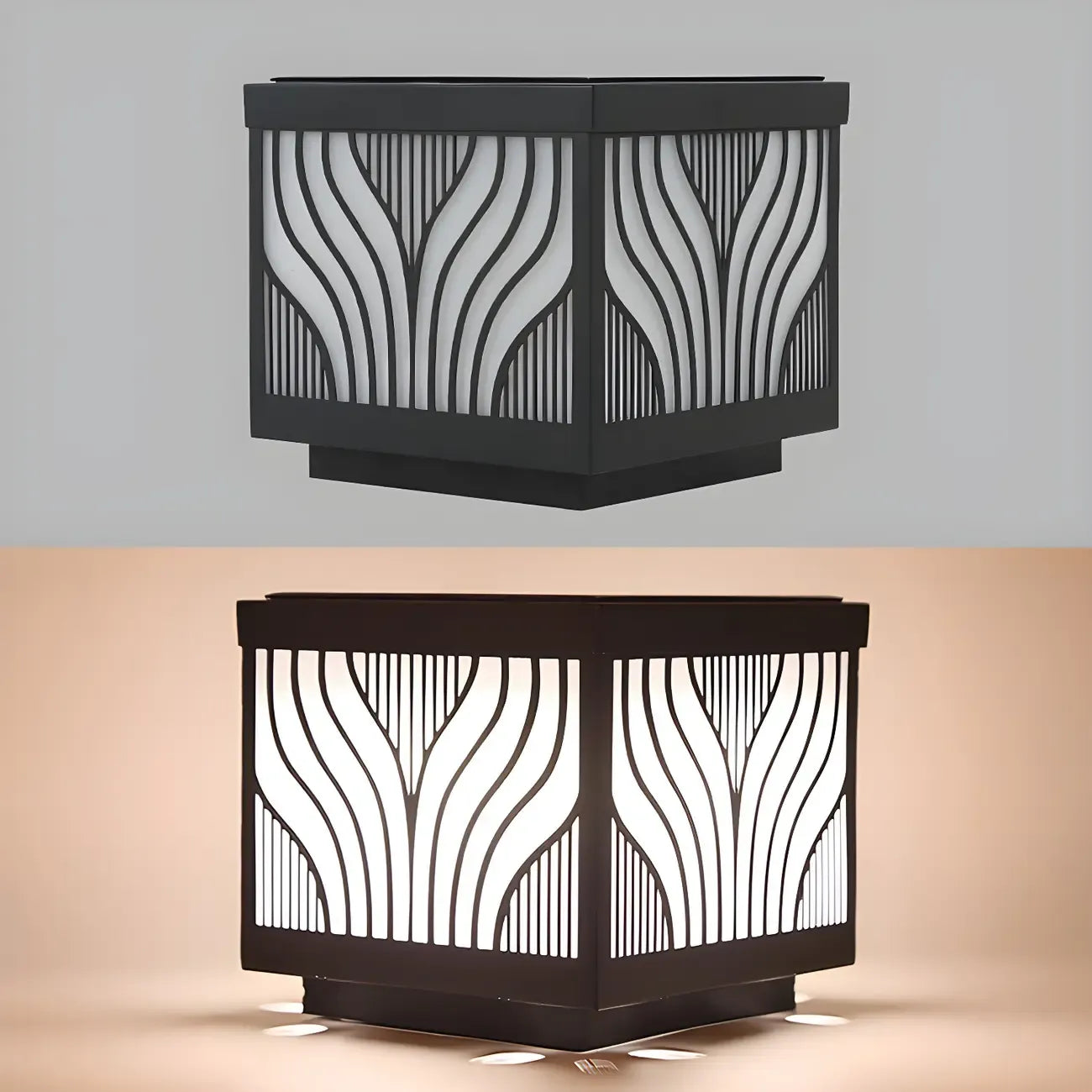 Lampes solaires d'extérieur étanches à rayures noires