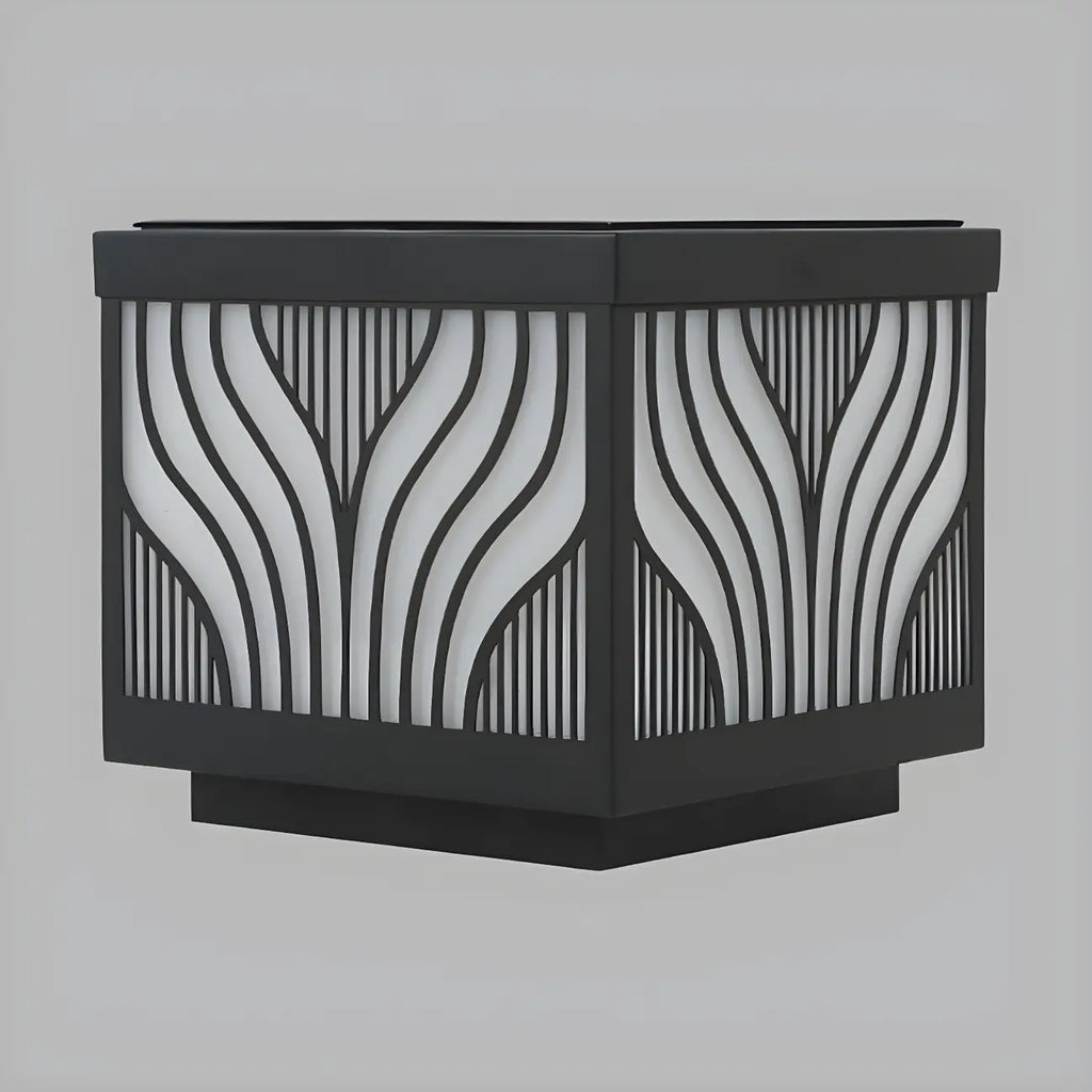 Lampes solaires d'extérieur étanches à rayures noires