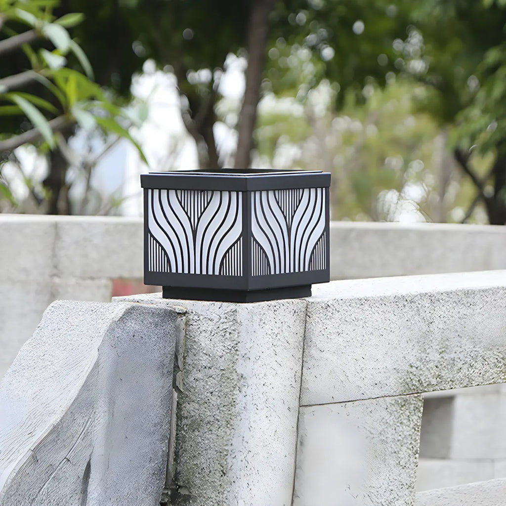 Lampes solaires d'extérieur étanches à rayures noires