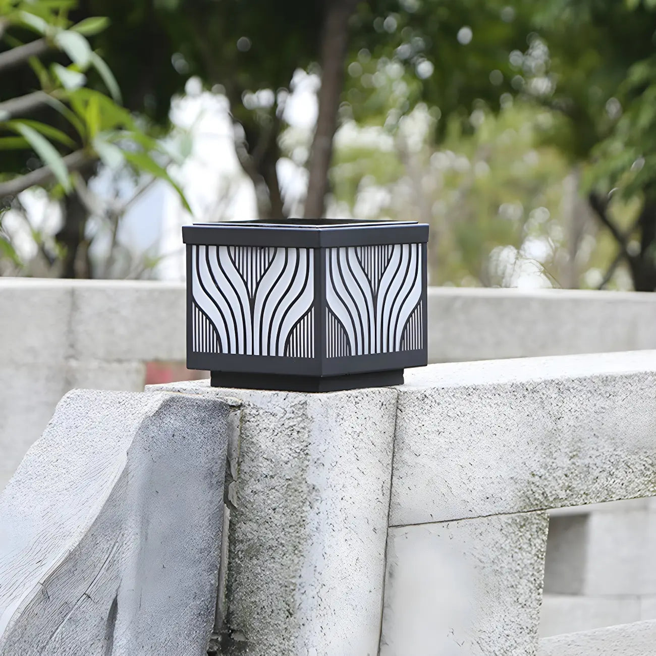 Lampes solaires d'extérieur étanches à rayures noires