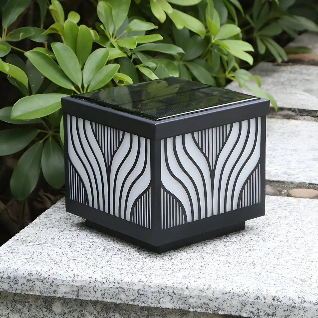 Lampes solaires d'extérieur étanches à rayures noires