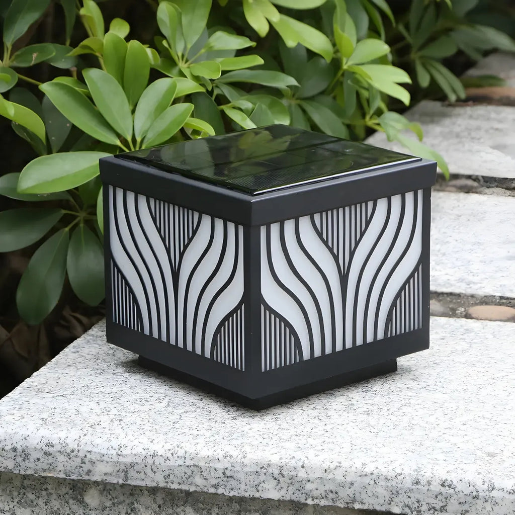 Lampes solaires d'extérieur étanches à rayures noires