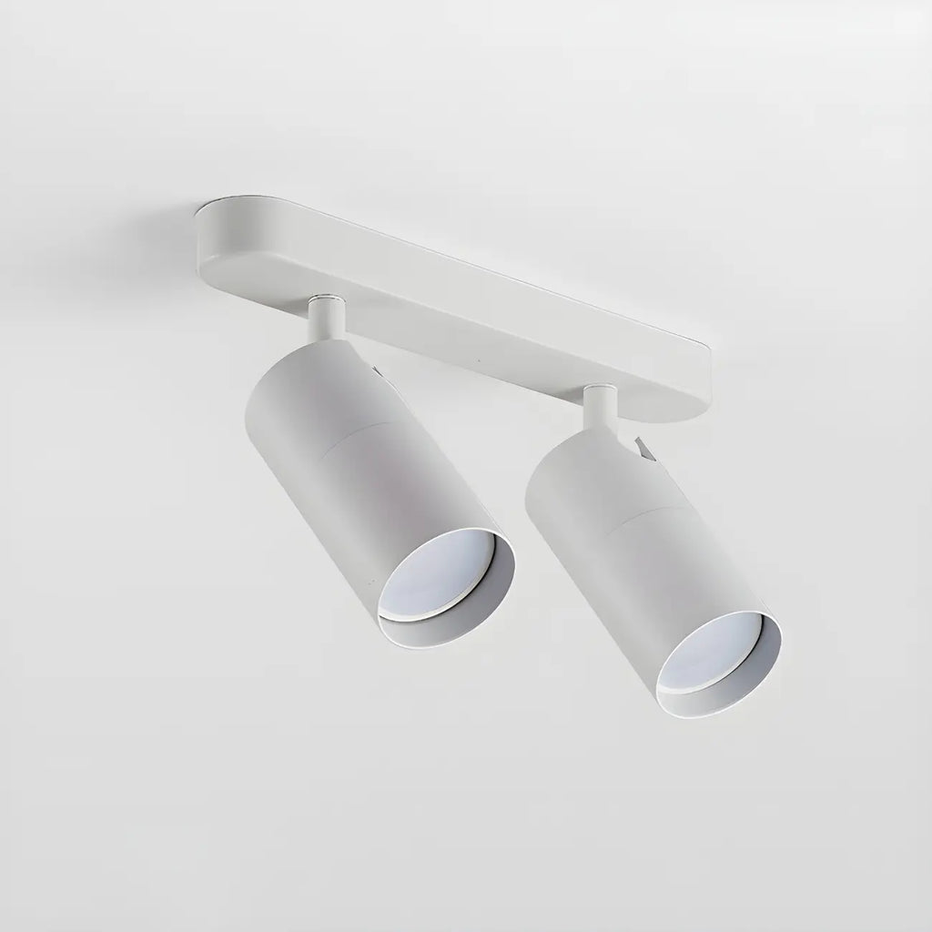 Mini projecteur sur rail cylindrique simple en métal semi-encastré