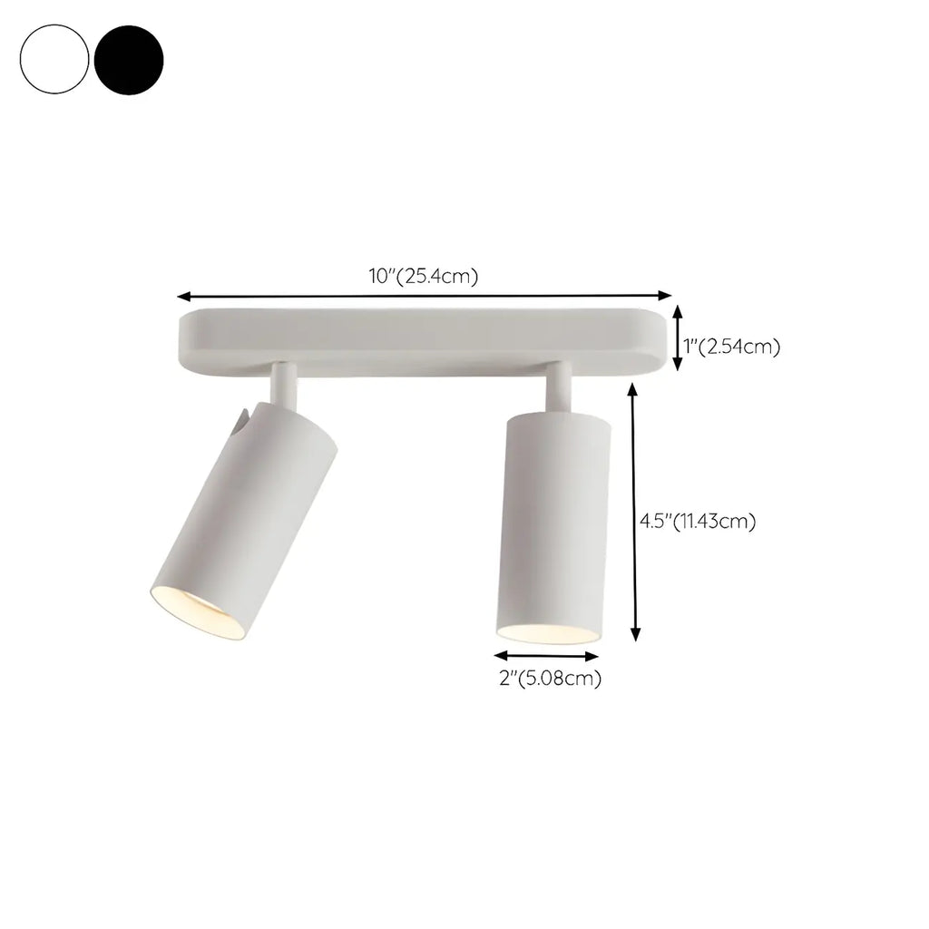 Mini projecteur sur rail cylindrique simple en métal semi-encastré