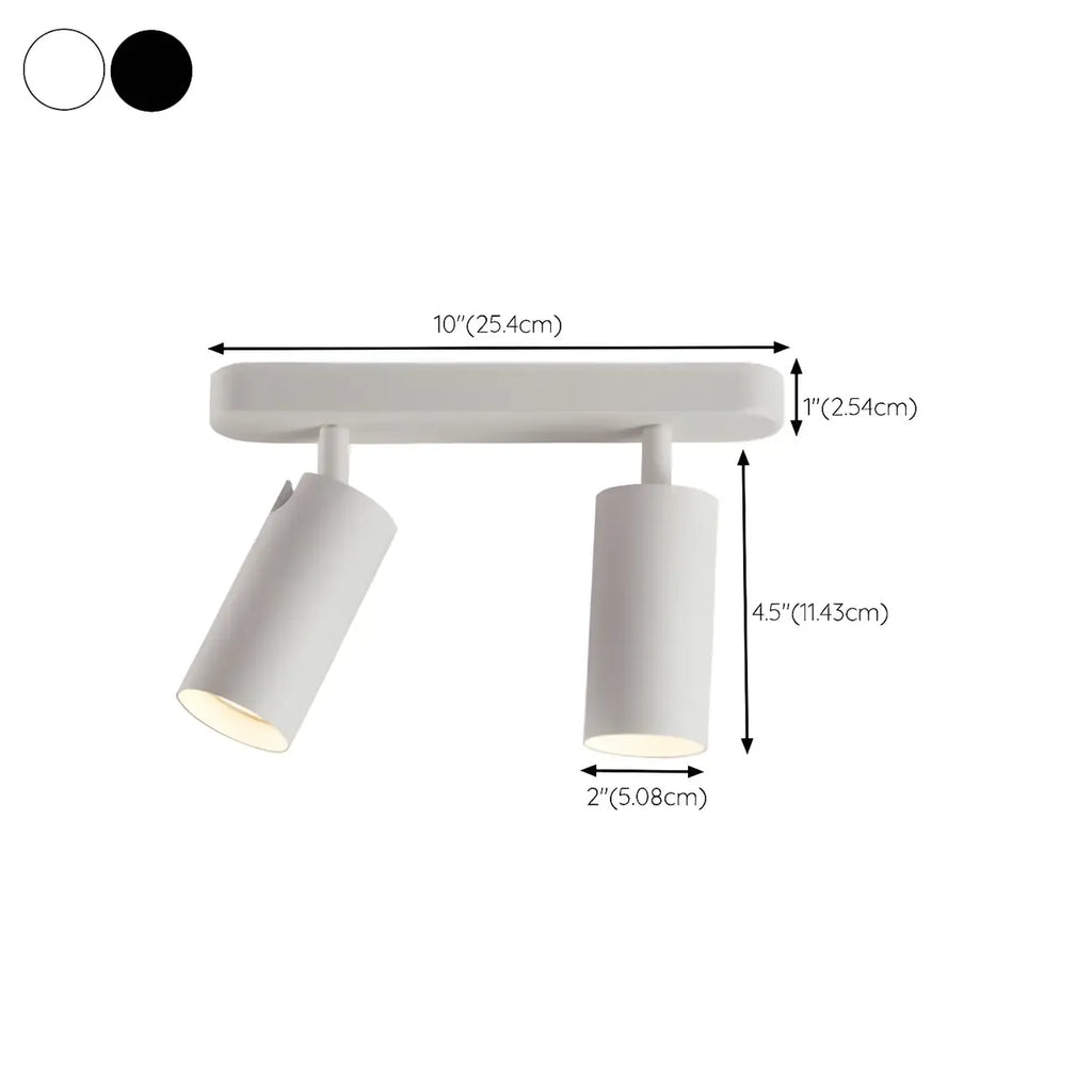 Mini projecteur sur rail cylindrique simple en métal semi-encastré