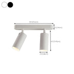Mini projecteur sur rail cylindrique simple en métal semi-encastré