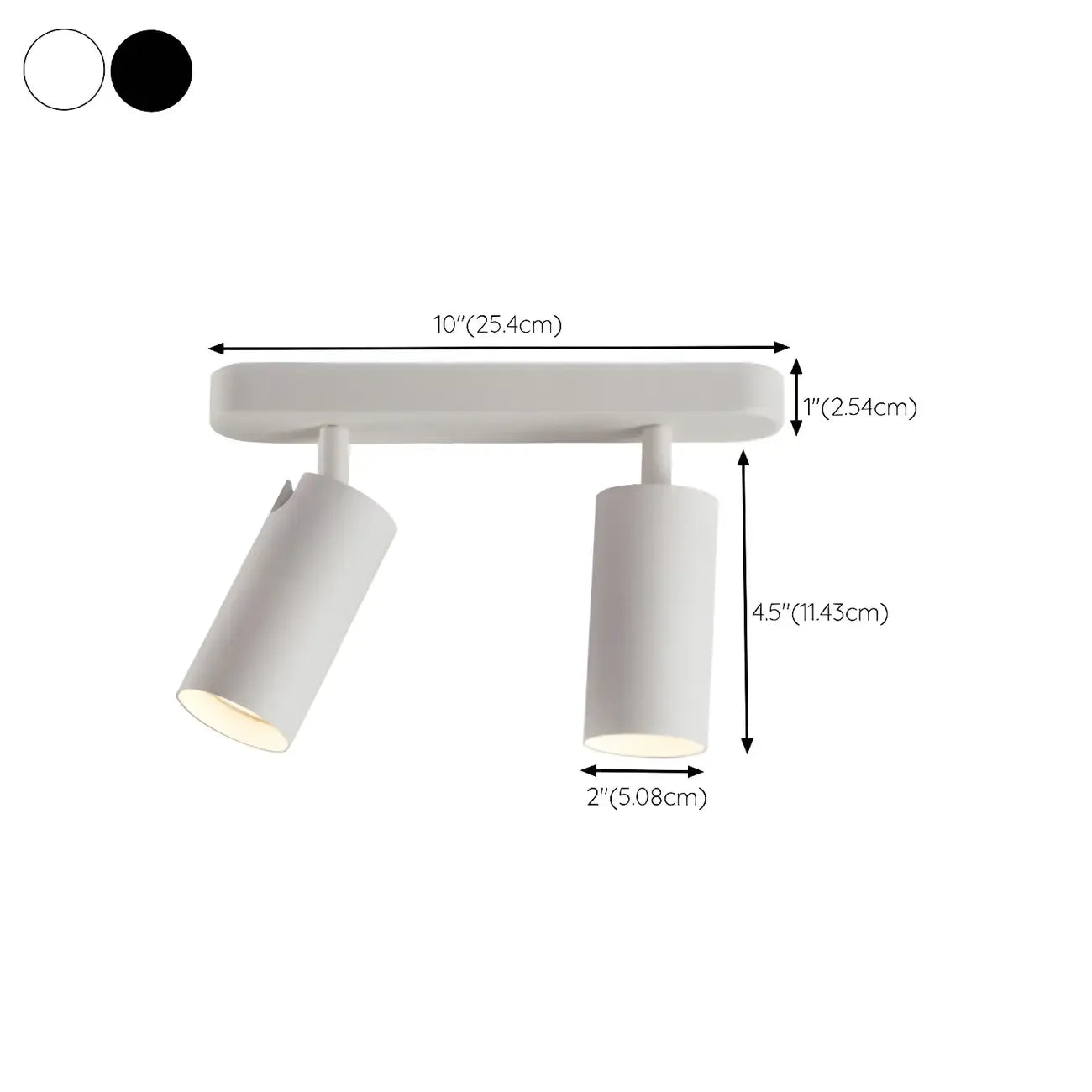 Mini projecteur sur rail cylindrique simple en métal semi-encastré