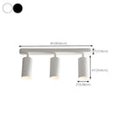 Mini projecteur sur rail cylindrique simple en métal semi-encastré