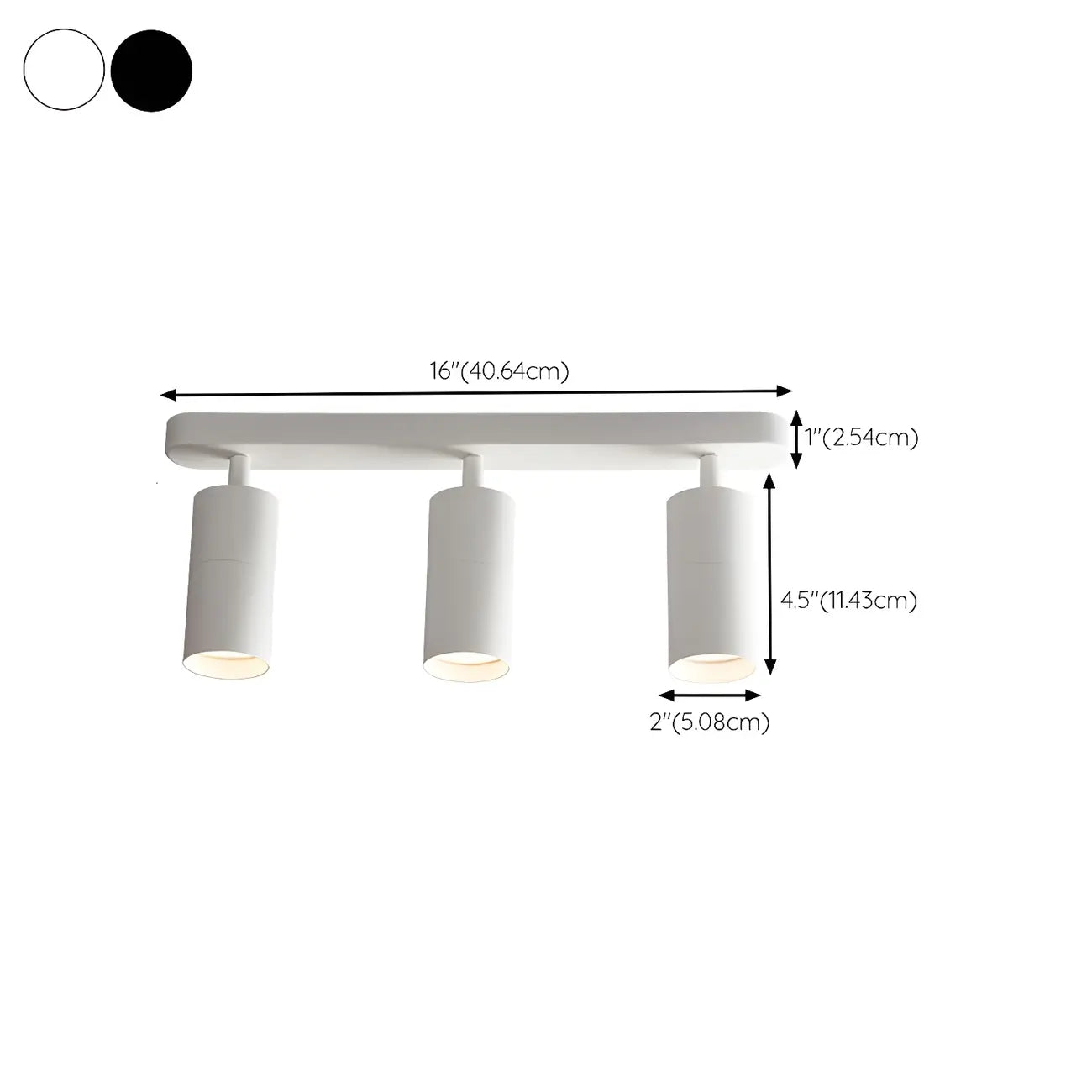 Mini projecteur sur rail cylindrique simple en métal semi-encastré