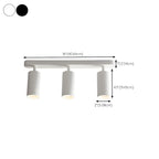 Mini projecteur sur rail cylindrique simple en métal semi-encastré