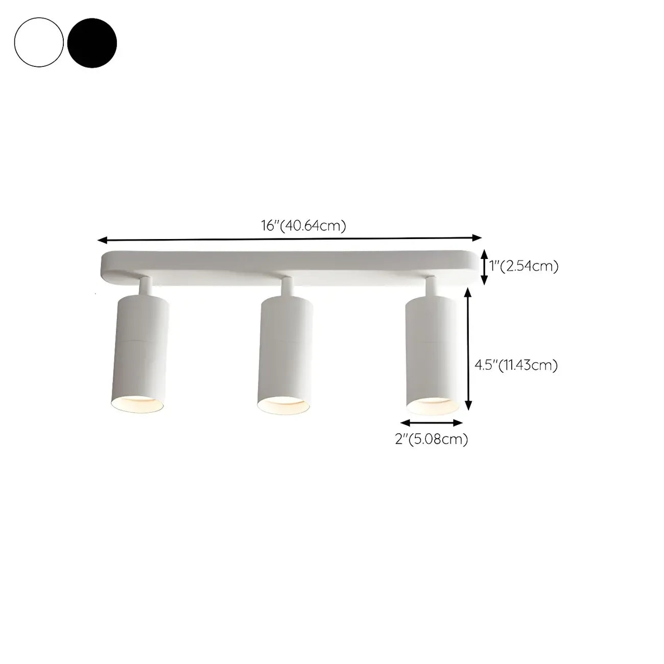 Mini projecteur sur rail cylindrique simple en métal semi-encastré