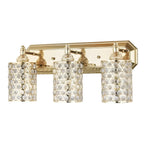 Applique murale cylindrique en cristal doré pour salle de bain