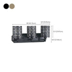 Applique murale cylindrique en cristal doré pour salle de bain