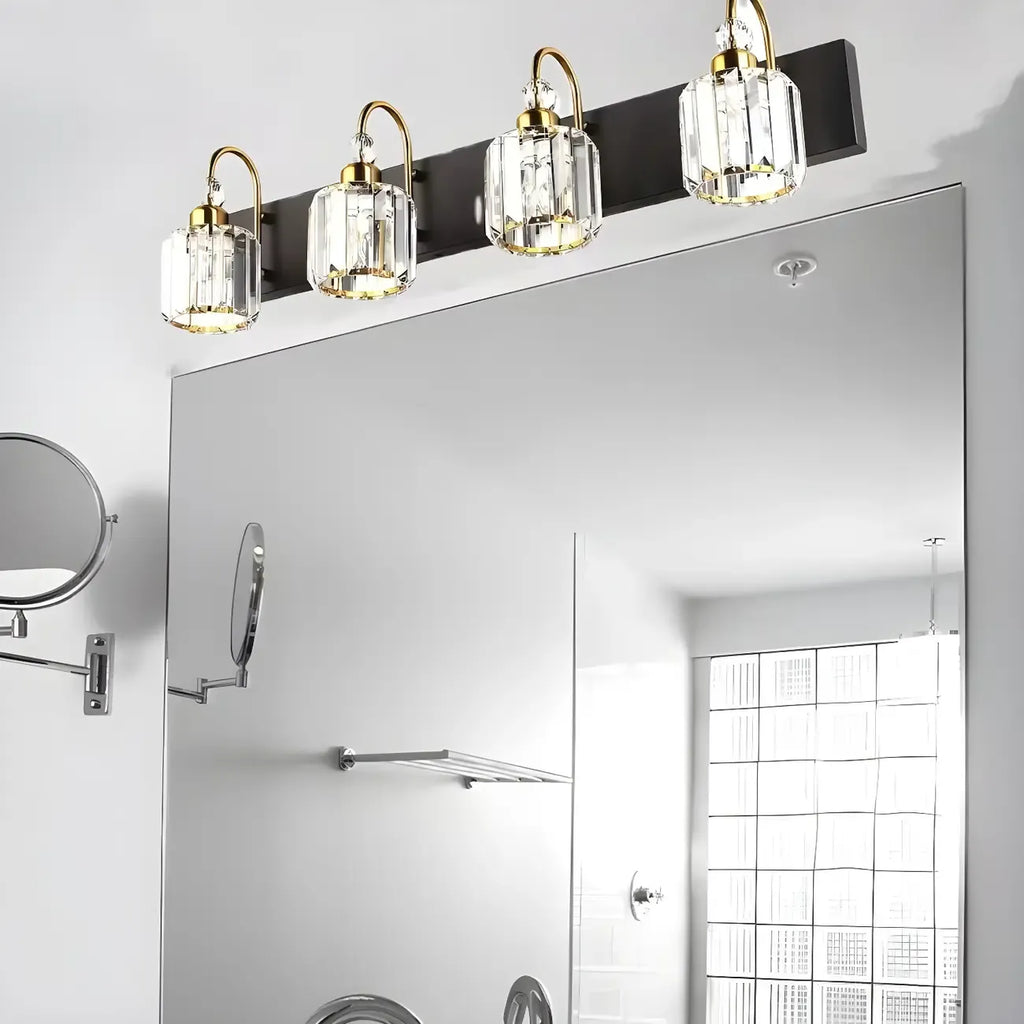 Applique murale moderne et glamour en cristal pour salle de bain