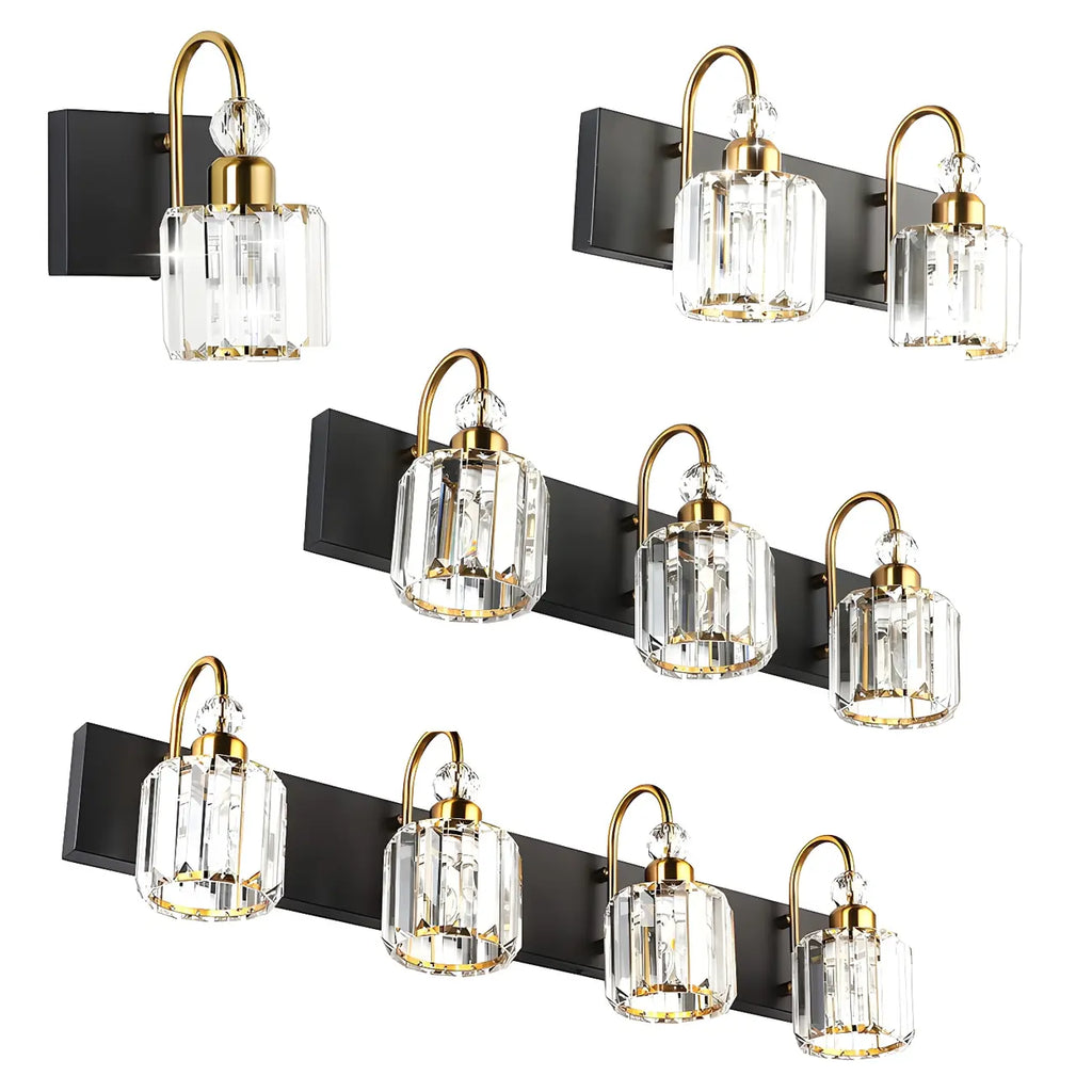 Applique murale moderne et glamour en cristal pour salle de bain