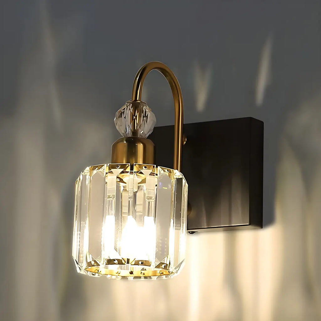 Applique murale moderne et glamour en cristal pour salle de bain