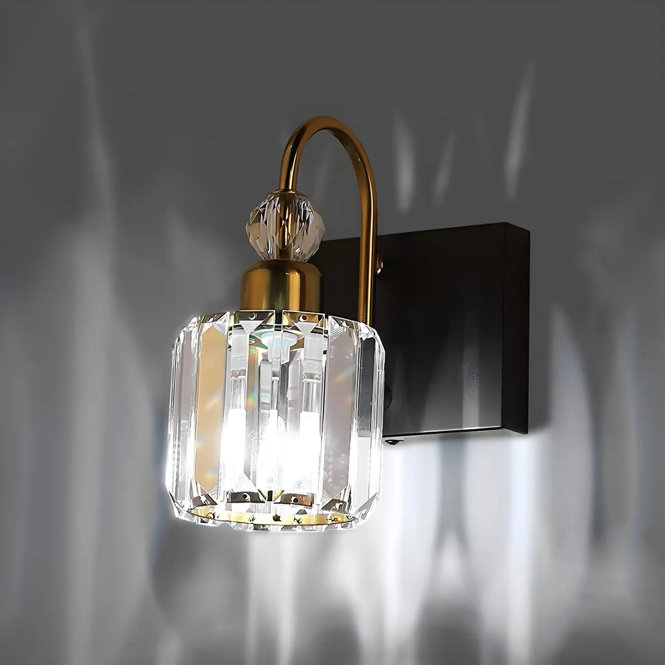 Applique murale moderne et glamour en cristal pour salle de bain