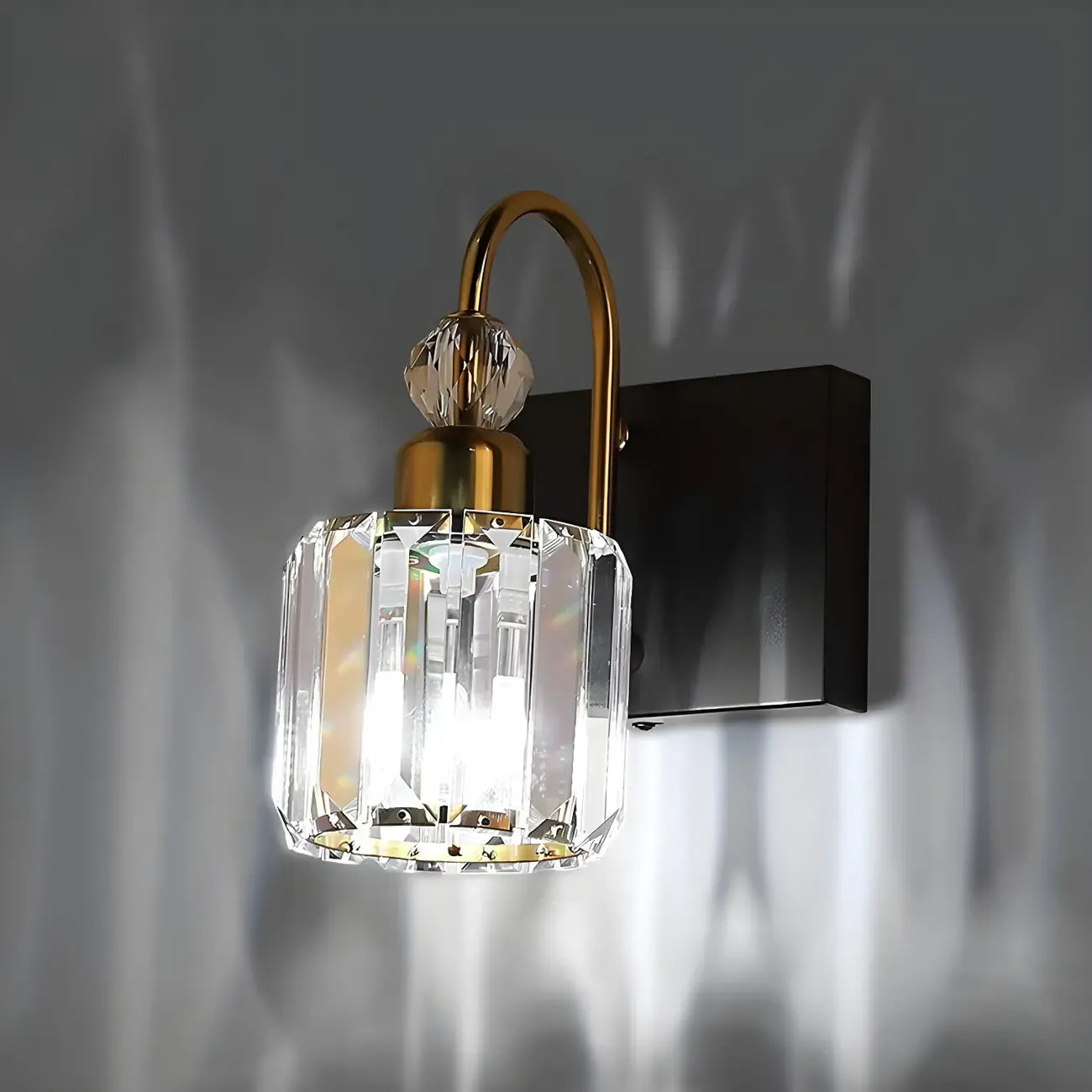 Applique murale moderne et glamour en cristal pour salle de bain