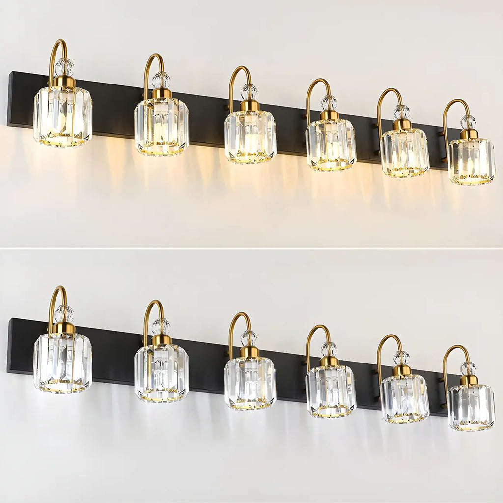 Applique murale moderne et glamour en cristal pour salle de bain