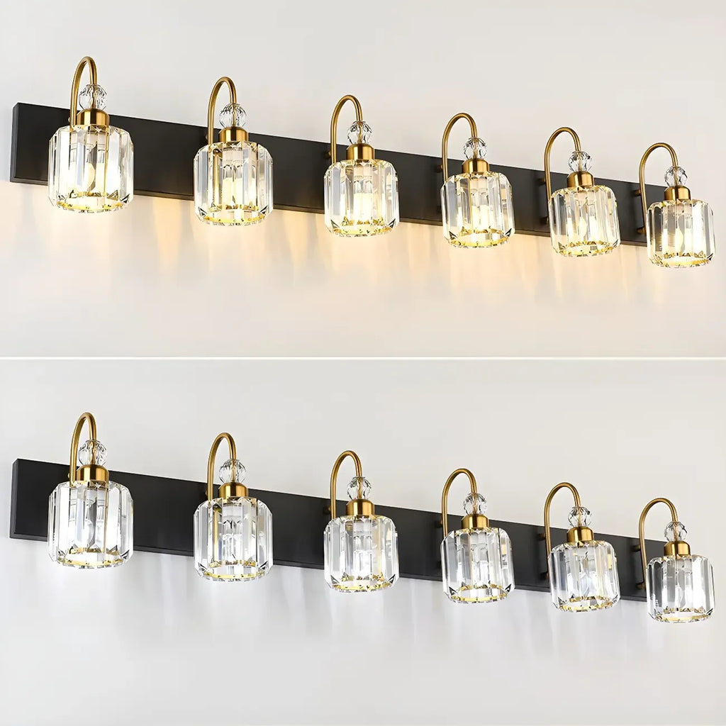 Applique murale moderne et glamour en cristal pour salle de bain