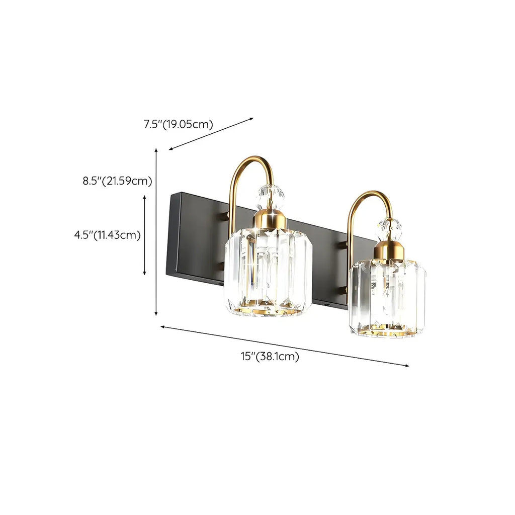 Applique murale moderne et glamour en cristal pour salle de bain