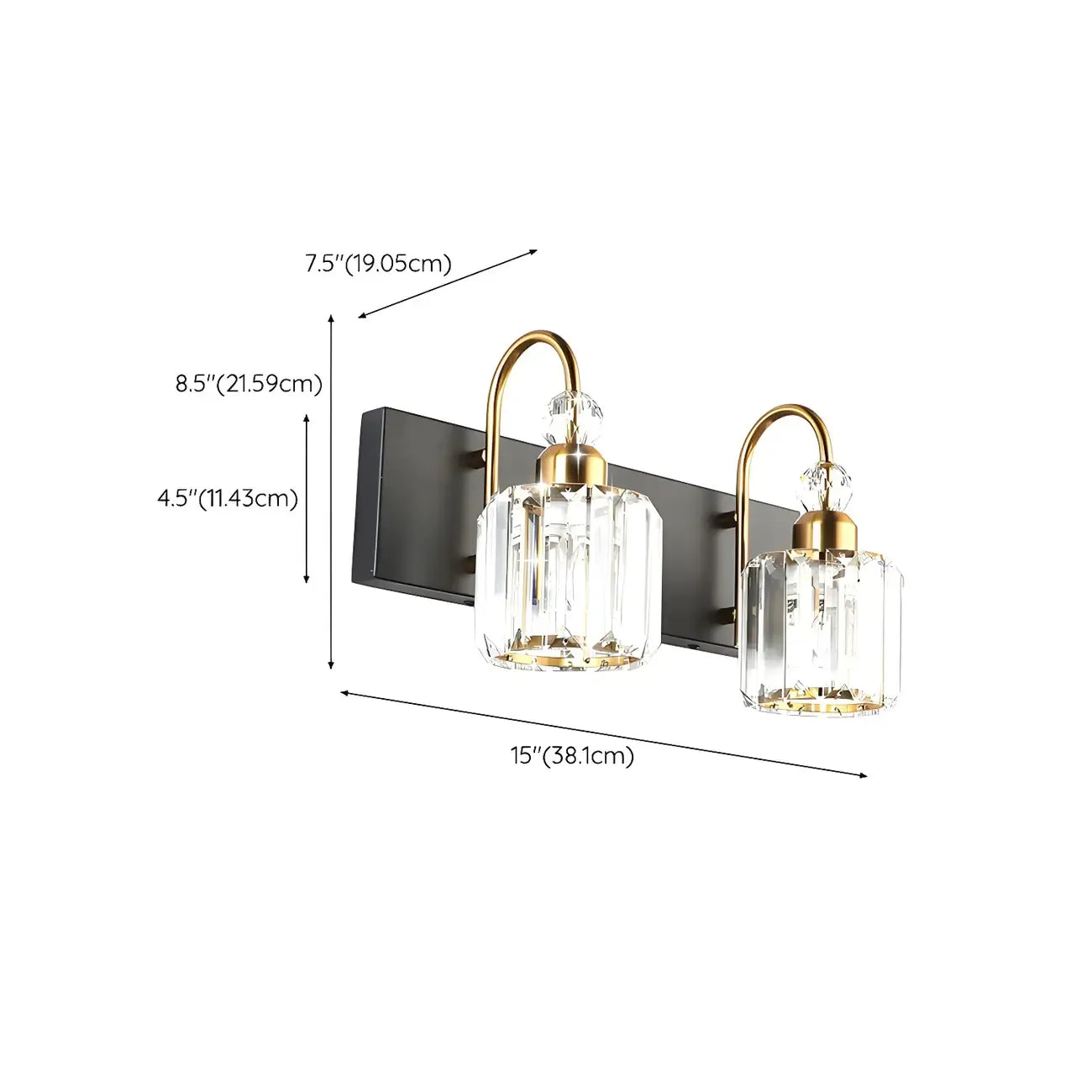 Applique murale moderne et glamour en cristal pour salle de bain