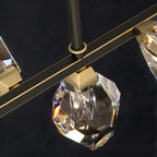 Suspension contemporaine linéaire en cristal pour îlot de lumière