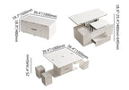 Table basse pliable à plateau relevable avec 4 tabourets et rangement