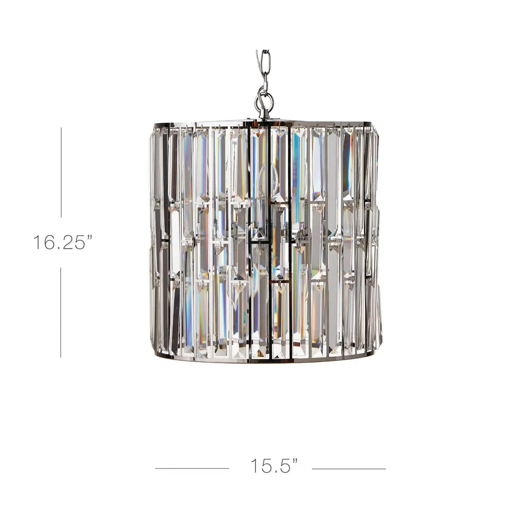 Suspension moderne en verre cristal tambour
