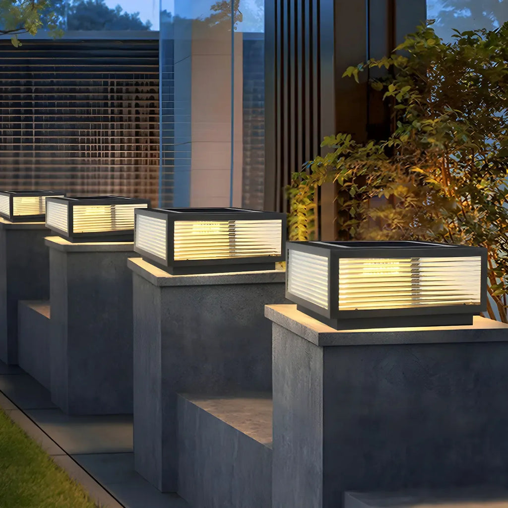 Lampes solaires d'extérieur rectangulaires noires à couleurs changeantes