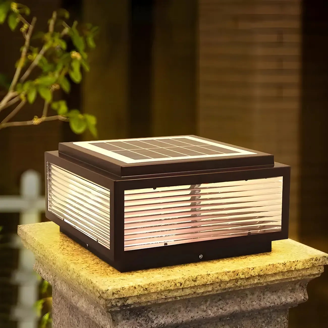 Lampes solaires d'extérieur rectangulaires noires à couleurs changeantes